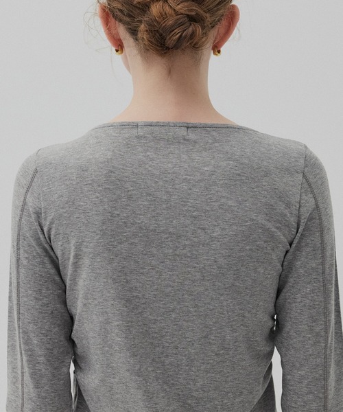 PUBLIC TOKYO(パブリックトウキョウ)の「ツイストロングTEE(Tシャツ/カットソー・レディース・ライトグレー/ブラウン・FREE)」の21枚目の写真