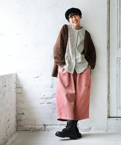soulberry(ソウルベリー)の「大人に馴染む、ピンクのコーデュロイ8分丈パンツ(その他パンツ・レディース・ピンク系・M/L/LL/3L/4L/5L)」の7枚目の写真