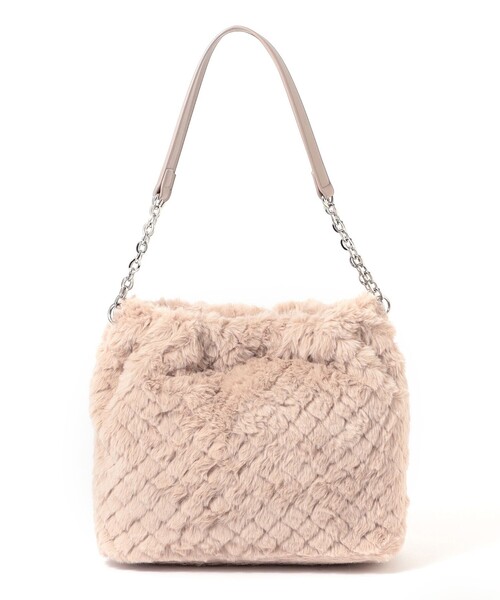 TO BE CHIC(トゥー ビー シック)の「ダイヤ柄フェイクファー ショルダーバッグ(ショルダーバッグ・レディース・ベージュ/ブラック・FREE)」の8枚目の写真