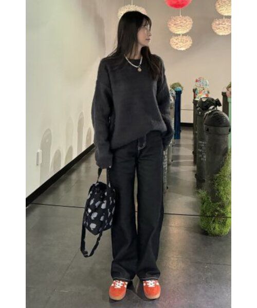 NODU（ノードユー）の「ブラシジャカードニット [チャコール]（ニット/セーター・レディース・その他・MEDIUM/LARGE）」の4枚目の写真