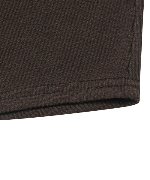 MUCENT(ムセント)の「カラー ポップ 配色 ボタン クロップ リブ 半袖 Tシャツ (3カラー)(Tシャツ/カットソー・レディース・ブラック/グレー/ダークブラウン・FREE)」の11枚目の写真
