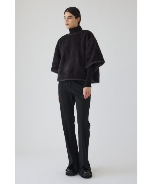 RIM.ARK(リムアーク)の「Square fur tops スクエアファートップス(Tシャツ/カットソー・レディース・ベージュ/グレー・FREE)」の2枚目の写真