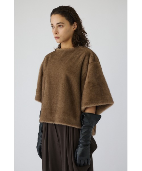 RIM.ARK(リムアーク)の「Square fur tops スクエアファートップス(Tシャツ/カットソー・レディース・ベージュ/グレー・FREE)」の21枚目の写真