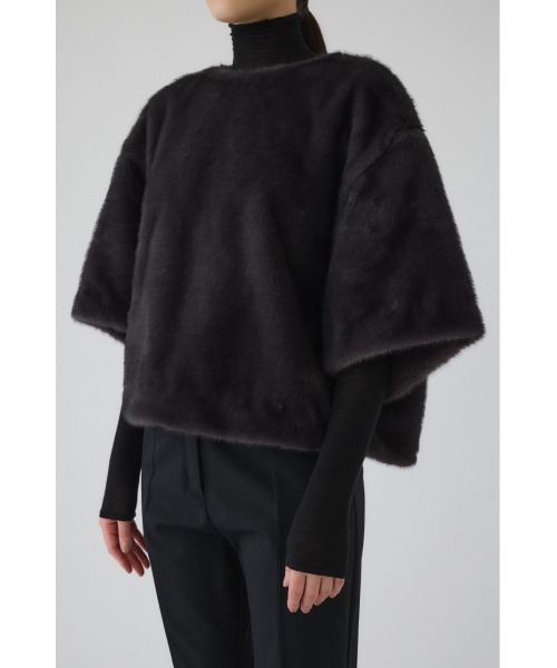 RIM.ARK(リムアーク)の「Square fur tops スクエアファートップス(Tシャツ/カットソー・レディース・ベージュ/グレー・FREE)」の12枚目の写真