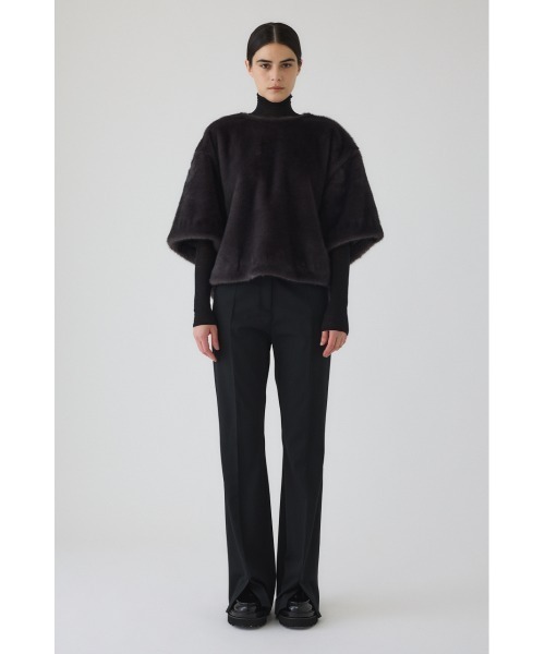 RIM.ARK(リムアーク)の「Square fur tops スクエアファートップス(Tシャツ/カットソー・レディース・ベージュ/グレー・FREE)」の6枚目の写真