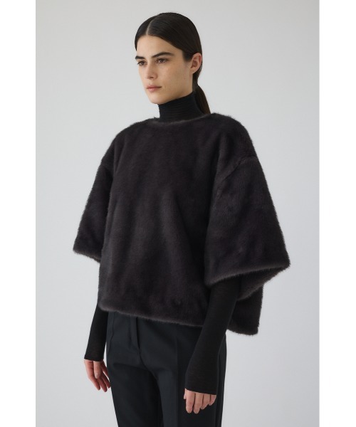 RIM.ARK(リムアーク)の「Square fur tops スクエアファートップス(Tシャツ/カットソー・レディース・ベージュ/グレー・FREE)」の9枚目の写真