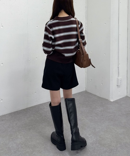 archives（アルシーヴ）の「Ｄカン付タックショートパンツ（その他パンツ・レディース・ブラック/チャコールグレー/モカ・MEDIUM）」の4枚目の写真