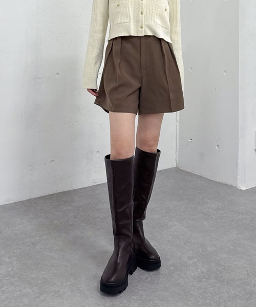 archives（アルシーヴ）の「Ｄカン付タックショートパンツ（その他パンツ・レディース・ブラック/チャコールグレー/モカ・MEDIUM）」の9枚目の写真