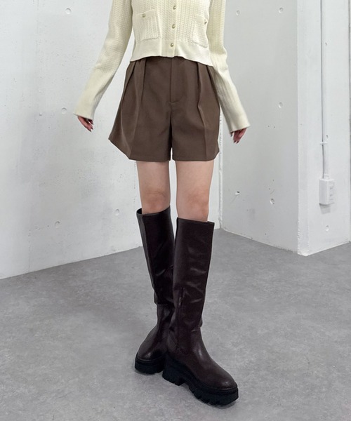 archives（アルシーヴ）の「Ｄカン付タックショートパンツ（その他パンツ・レディース・ブラック/チャコールグレー/モカ・MEDIUM）」の8枚目の写真