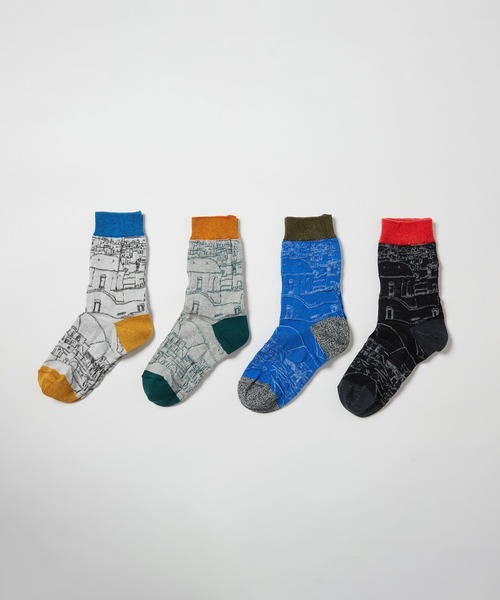 gomme(ゴム)の「サントリーニソックス(ソックス/靴下・レディース・グレー/ブルー/ブラック/ホワイト・FREE)」の5枚目の写真