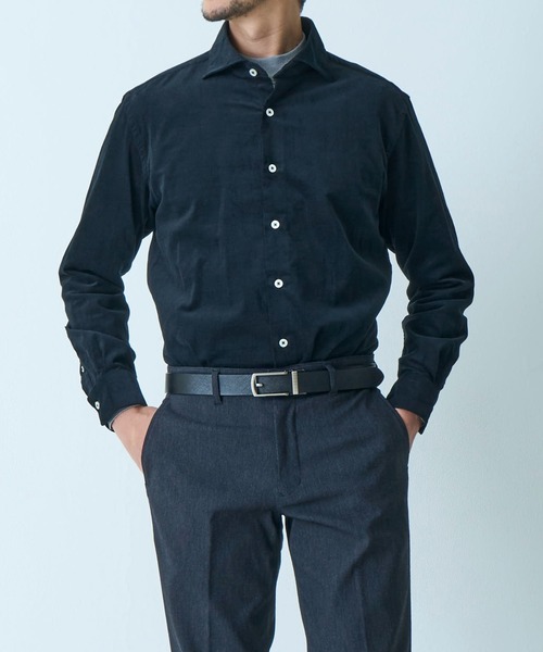TETE HOMME（テットオム）の「リラックスシルエット コーデュロイホリゾンタルカラーシャツ（シャツ/ブラウス・メンズ・ネイビー/アイボリー/ブラック・LARGE/X-LARGE/MEDIUM）」の10枚目の写真