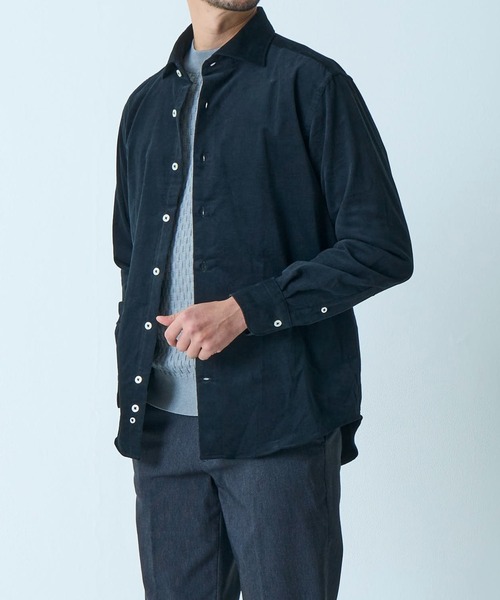 TETE HOMME（テットオム）の「リラックスシルエット コーデュロイホリゾンタルカラーシャツ（シャツ/ブラウス・メンズ・ネイビー/アイボリー/ブラック・LARGE/X-LARGE/MEDIUM）」の11枚目の写真