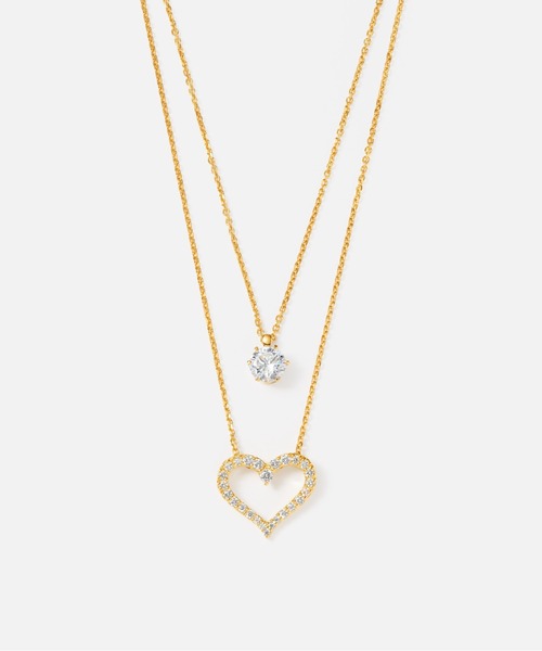 シルバー925 2連ネックレス（ハート）（ネックレス）｜Jewel closet by 