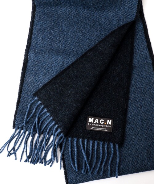 NOLLEY’S(ノーリーズ)の「【MAC.N/マックエヌ】Lambswool Dual Scarf 25(ストール/ショール・メンズ・チャコールグレー/ネイビー・FREE)」の9枚目の写真