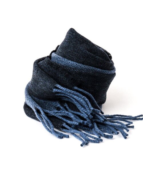 NOLLEY’S(ノーリーズ)の「【MAC.N/マックエヌ】Lambswool Dual Scarf 25(ストール/ショール・メンズ・チャコールグレー/ネイビー・FREE)」の11枚目の写真