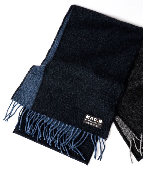 NOLLEY’S(ノーリーズ)の「【MAC.N/マックエヌ】Lambswool Dual Scarf 25(ストール/ショール・メンズ・チャコールグレー/ネイビー・FREE)」の15枚目の写真