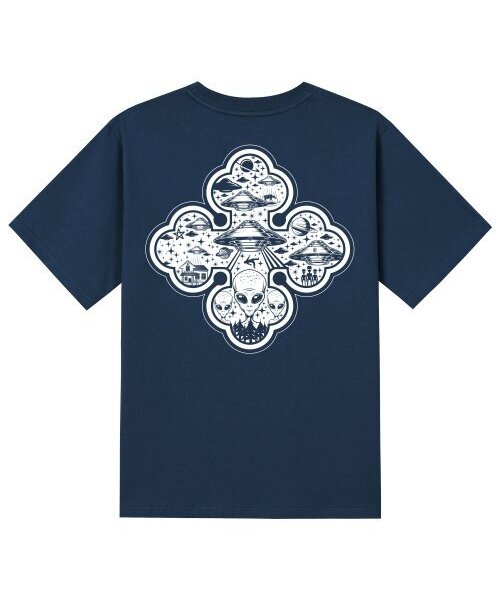 KAN6312(カン6312)の「KTN0130 UFO 半袖Tシャツ - ネイビー(Tシャツ/カットソー・メンズ・その他・LARGE/MEDIUM/SMALL/X-LARGE)」の1枚目の写真
