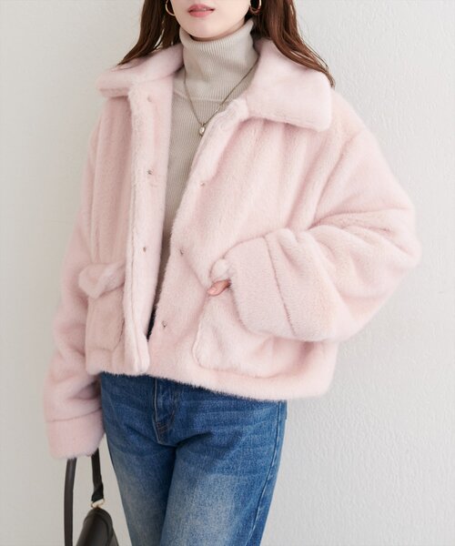 セール】フェイクファーショートコート（その他アウター）｜natural