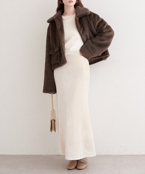 natural couture（ナチュラルクチュール）の「フェイクファーショートコート（その他アウター・レディース・ピンク/ブラウン/グレイッシュベージュ・FREE）」の20枚目の写真