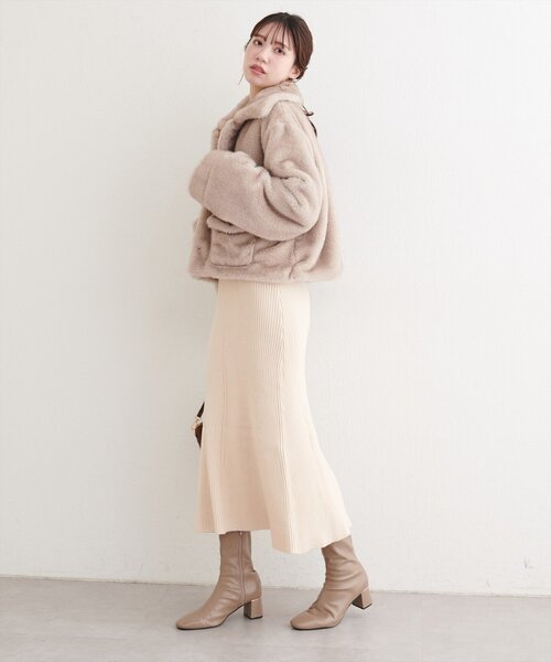 natural couture（ナチュラルクチュール）の「フェイクファーショートコート（その他アウター・レディース・ピンク/ブラウン/グレイッシュベージュ・FREE）」の18枚目の写真