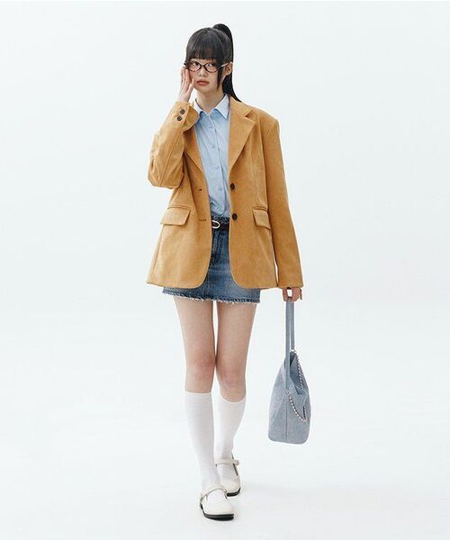 LMOOD(エルムード)の「70年代ミニマルデニムスカートウォッシュドブルー(スカート・レディース・その他・38/36)」の2枚目の写真
