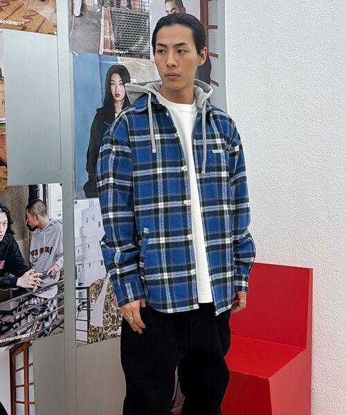EXTRAORDINARY（エクストラオーディナリー）の「TARTAN CHECK HOOD SHACKET BLUE（シャツ/ブラウス・メンズ・その他・MEDIUM/LARGE/X-LARGE）」の9枚目の写真