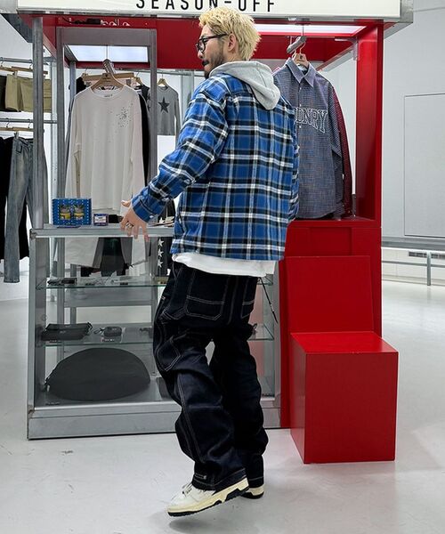 EXTRAORDINARY（エクストラオーディナリー）の「TARTAN CHECK HOOD SHACKET BLUE（シャツ/ブラウス・メンズ・その他・MEDIUM/LARGE/X-LARGE）」の8枚目の写真