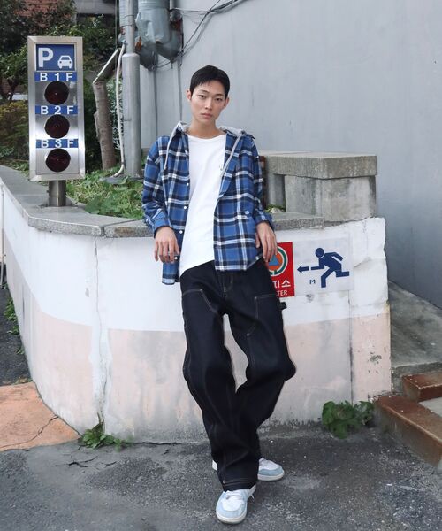 EXTRAORDINARY（エクストラオーディナリー）の「TARTAN CHECK HOOD SHACKET BLUE（シャツ/ブラウス・メンズ・その他・MEDIUM/LARGE/X-LARGE）」の2枚目の写真