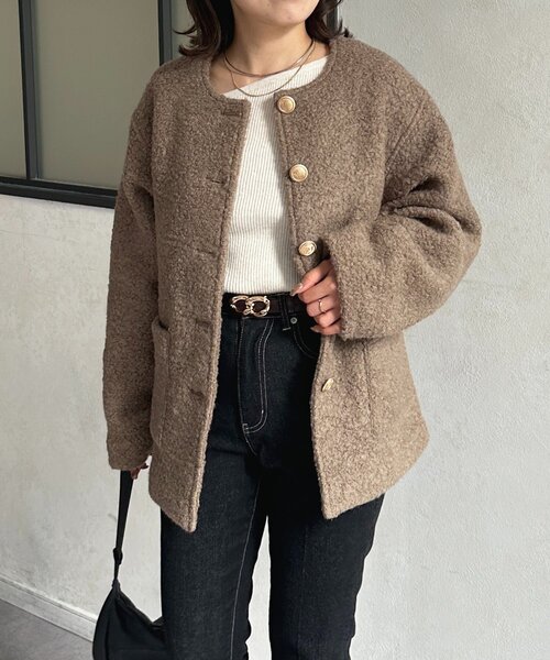 定価¥25,300 ノーヴォノーヴォ 新品❗️ジャケット、ノーカラージャケット Thevon.｜ゼヴォン（レディース）のノーカラージャケット通販 - ZOZOTOWN