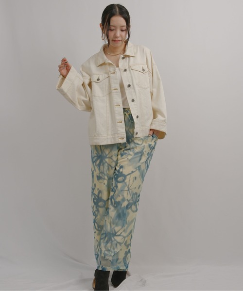 palm RICHE(ポームリシュ)の「Used風Gジャン(デニムジャケット・レディース・ブルー/オフホワイト/ブラック・M)」の6枚目の写真