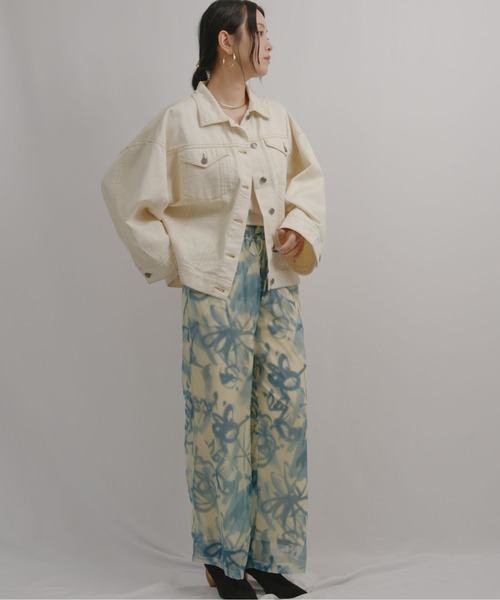 palm RICHE(ポームリシュ)の「Used風Gジャン(デニムジャケット・レディース・ブルー/オフホワイト/ブラック・M)」の8枚目の写真