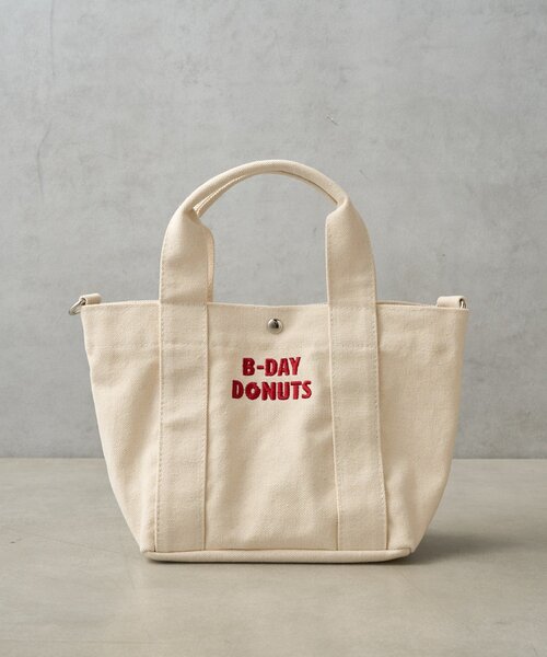 BIRTHDAY BAR(バースデイバー)の「≪BIRTHDAY BARオリジナル≫【B-DAY DONUTS】キャンバス2WAYミニトートバッグ(ショルダーバッグ・レディース・アイボリー/ブラック・0)」の16枚目の写真
