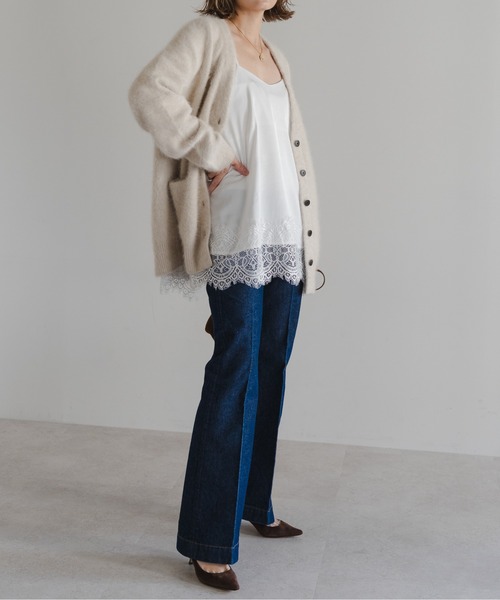 Bonjour Sagan（ボンジュールサガン）の「レーストリムキャミソール（キャミソール・レディース・ブラウン/オフホワイト/ブラック・FREE）」の8枚目の写真