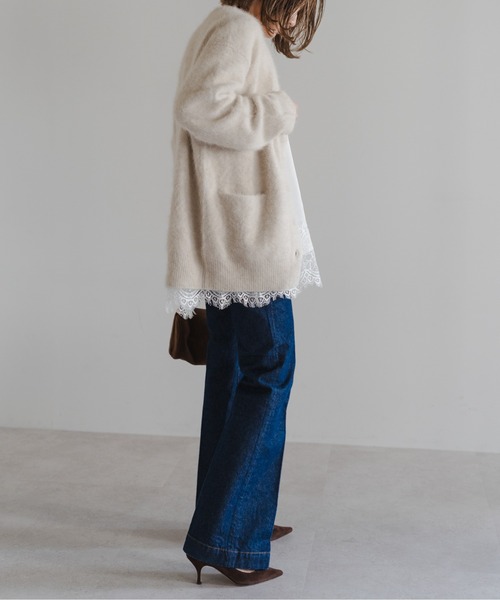 Bonjour Sagan（ボンジュールサガン）の「レーストリムキャミソール（キャミソール・レディース・ブラウン/オフホワイト/ブラック・FREE）」の10枚目の写真