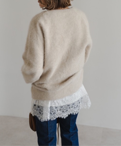 Bonjour Sagan（ボンジュールサガン）の「レーストリムキャミソール（キャミソール・レディース・ブラウン/オフホワイト/ブラック・FREE）」の11枚目の写真