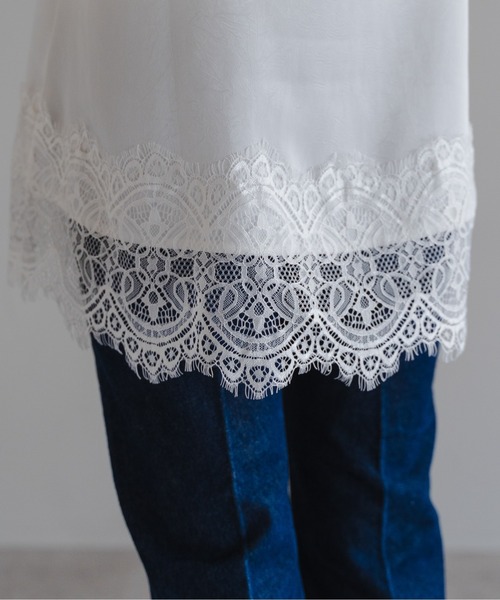 Bonjour Sagan（ボンジュールサガン）の「レーストリムキャミソール（キャミソール・レディース・ブラウン/オフホワイト/ブラック・FREE）」の17枚目の写真