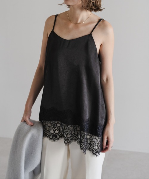 Bonjour Sagan（ボンジュールサガン）の「レーストリムキャミソール（キャミソール・レディース・ブラウン/オフホワイト/ブラック・FREE）」の21枚目の写真