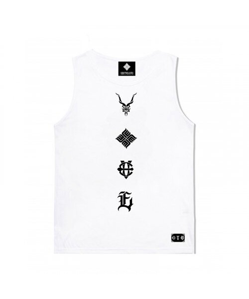 EIGHTVOLUME(エイトボリューム)の「EV 4 ロゴ オーバーサイズ レイヤード ノースリーブ (ホワイト)(Tシャツ/カットソー・メンズ・その他・ONESIZE)」の1枚目の写真
