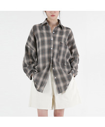 UMM（ウム）の「レディースポケットオーバーサイズチェックシャツ2カラー（シャツ/ブラウス）」