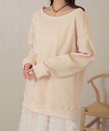 ラウンドネック ベーシック 長袖 スウェット プルオーバー