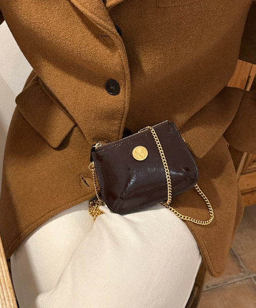 COTEDEMOI(コテドムア)の「Ecrin mini double chain bag - Chocolate brown(メッセンジャーバッグ・レディース・その他・FREE)」の2枚目の写真