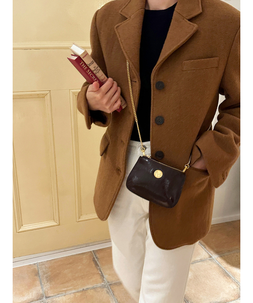 COTEDEMOI(コテドムア)の「Ecrin mini double chain bag - Chocolate brown(メッセンジャーバッグ・レディース・その他・FREE)」の5枚目の写真