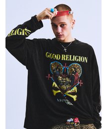 HIGHTIDEFRANKIE（ハイタイドフランキー）の「GOOD RELIGION LONG SLEEVE BLACK（Tシャツ/カットソー）」