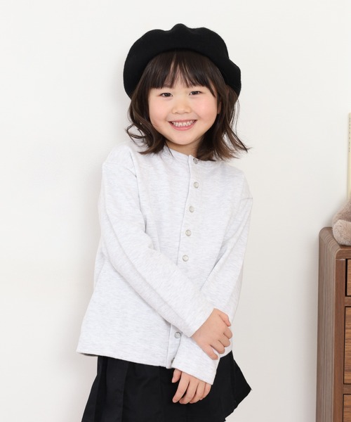OMNES（オムネス）の「裏毛スウェット パールドットカーディガン KIDS（カーディガン/ボレロ・キッズ・グレー/ホワイト/ピンクベージュ/ブラック・100cm/120cm/130cm/110cm/140cm）」の14枚目の写真