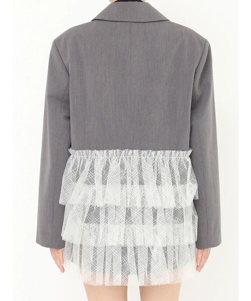 CALNAMUR（カルナムール）の「チュールティアードジャケット（テーラードジャケット・レディース・グレー/アイボリー・FREE）」の16枚目の写真