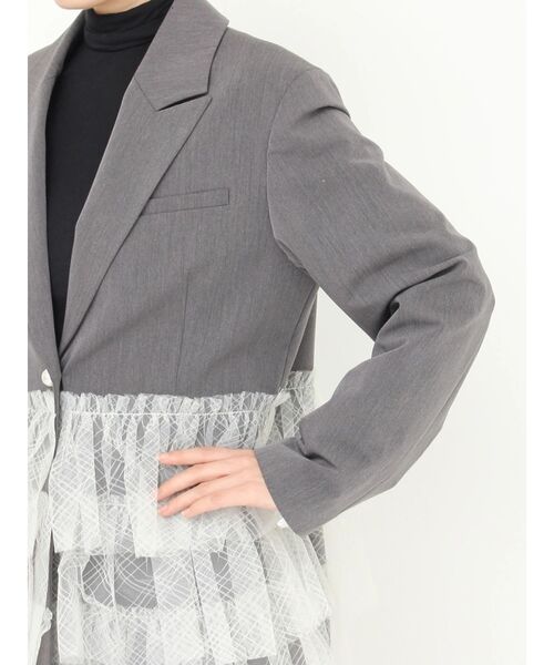 CALNAMUR（カルナムール）の「チュールティアードジャケット（テーラードジャケット・レディース・グレー/アイボリー・FREE）」の18枚目の写真