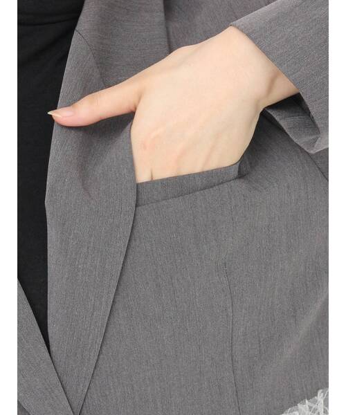 CALNAMUR（カルナムール）の「チュールティアードジャケット（テーラードジャケット・レディース・グレー/アイボリー・FREE）」の19枚目の写真