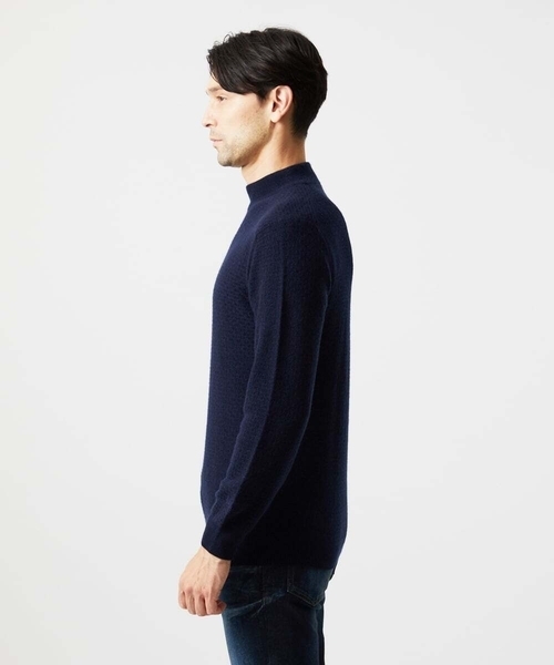 MICHEL KLEIN HOMME   （ミッシェルクランオム）の「カシミヤモックネックニット（ニット/セーター・メンズ・ネイビー/ダークグレー・MEDIUM/LARGE/X-LARGE）」の10枚目の写真