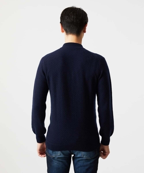 MICHEL KLEIN HOMME   （ミッシェルクランオム）の「カシミヤモックネックニット（ニット/セーター・メンズ・ネイビー/ダークグレー・MEDIUM/LARGE/X-LARGE）」の9枚目の写真