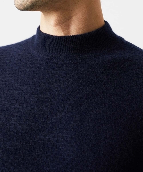 MICHEL KLEIN HOMME   （ミッシェルクランオム）の「カシミヤモックネックニット（ニット/セーター・メンズ・ネイビー/ダークグレー・MEDIUM/LARGE/X-LARGE）」の8枚目の写真